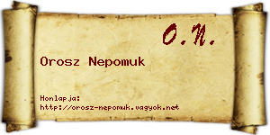 Orosz Nepomuk névjegykártya